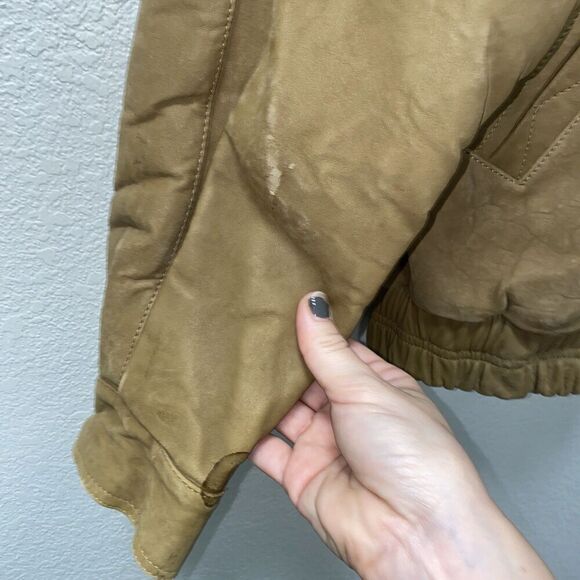 Lone Pine Womens Tan Leather Bomber Jacket Size Small - Picture 12 of 12